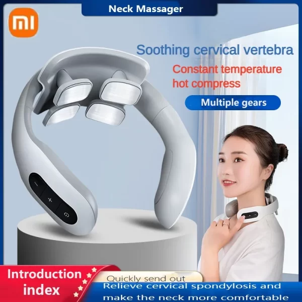 Neck Massager Relaxation Massage Physiotherapy Relieve Neck Fatigue Massage Head Mounted Hot Compress Massager