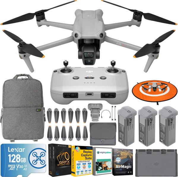 DJI Air 3 Drone Quadcopter Fly More Combo 4K HDR RC-N2 Remote Accessory Bundle