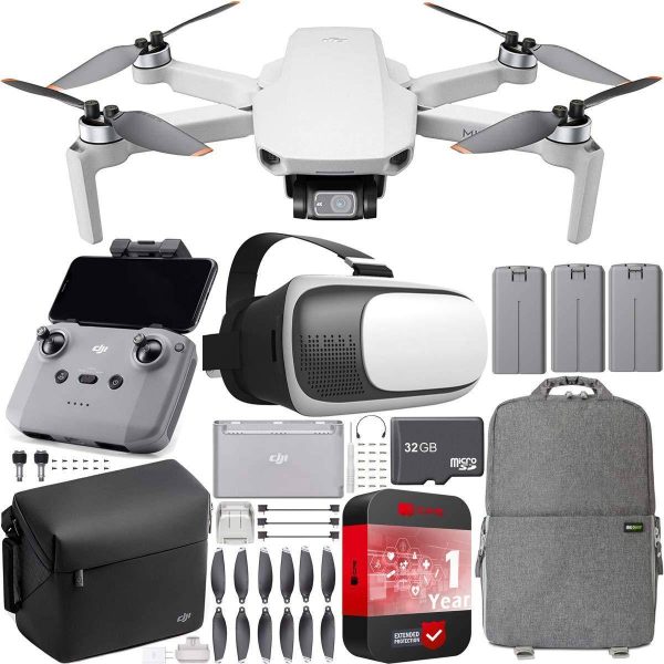 DJI Mini 2 Drone 4K Video Quadcopter Fly More Combo Backpack & FPV Headset Bundle