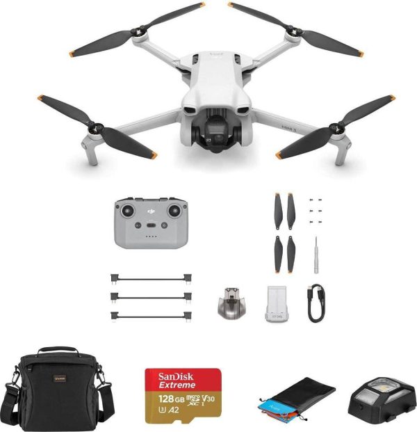 DJI Mini 3 Drone with RC-N1 Remote Controller, Essential Accessories Kit