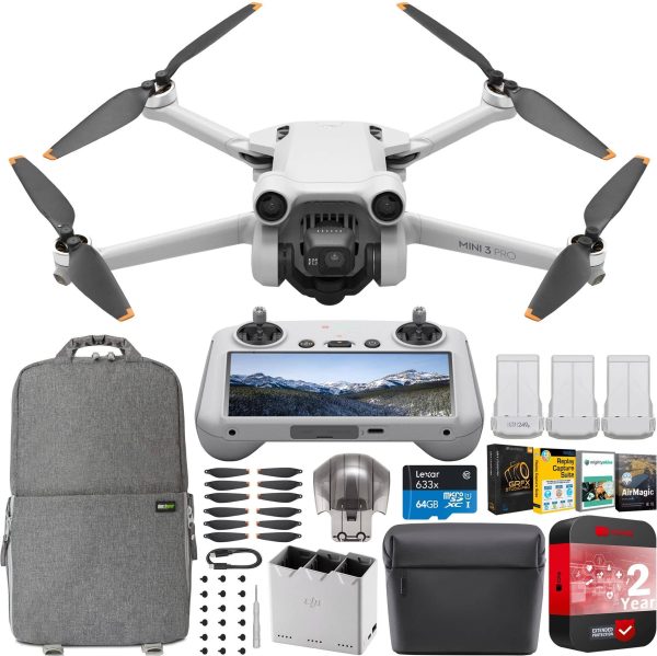 DJI Mini 3 Pro Drone Quadcopter RC Smart Remote Fly More Kit Plus Bundle