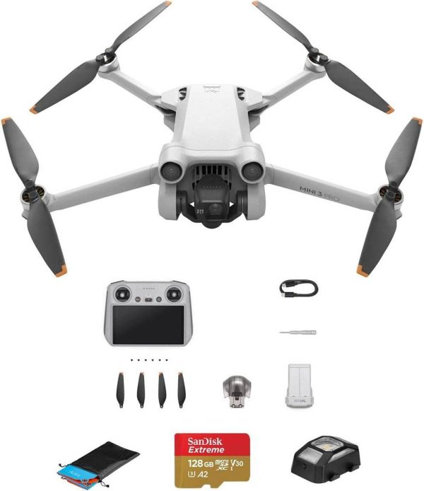 DJI Mini 3 Pro Drone with RC Remote Controller with Essential Accessories Kit