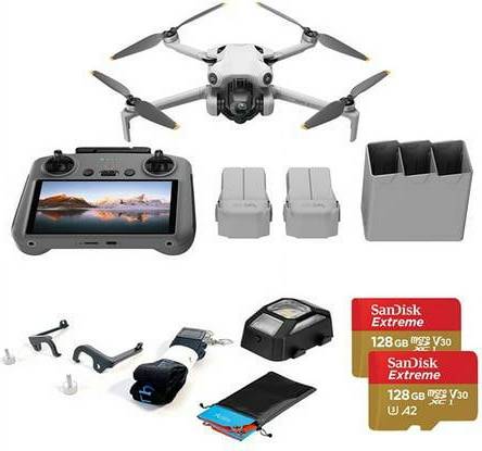 DJI Mini 4 Pro Drone Fly More Combo, w/Claw Lanyard Mounting System, Kit