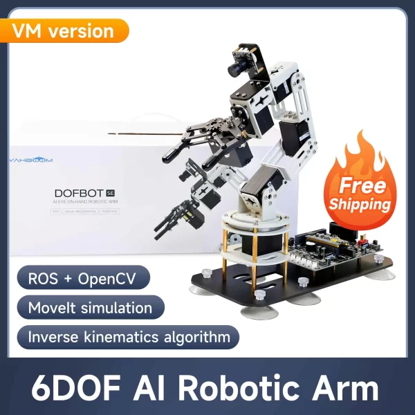 DOFBOT SE AI Vision Robotic Arm Virtual Machine Version 6DOF with ROS System Use Python Programming For Windows Computer