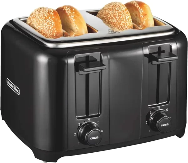 Proctor Silex 4 slice toaster, bagel extra wide slot, cold touch wall, toaster lift, automatic closing