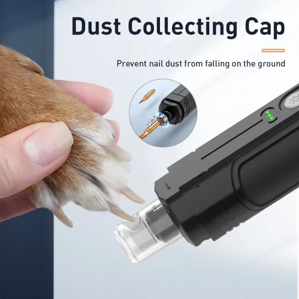 P3 Electric Pet Nail Grinder Professional Dog Nail Clippers + LED Light Rechargeable Cat Claw Nail Grooming Accessories