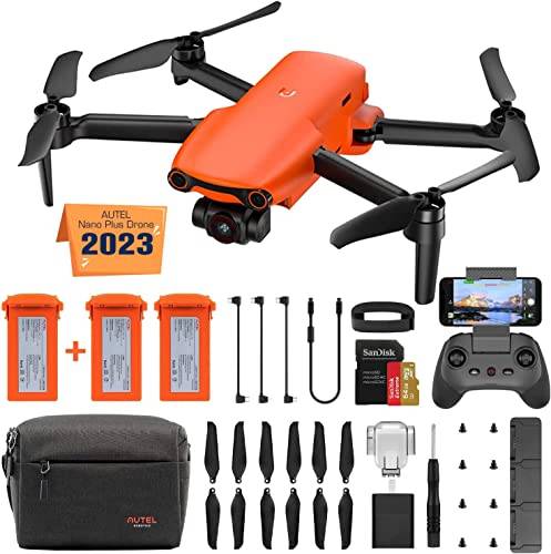 Autel Autel Robotics EVO Nano Premium Bundle, 249g Mini Drone with 4K RYYB Camera, No Geo-Fencing, PDAF CDAF Focus, 3-Axis Gimbal, 3-Way Obstacle Avoidance, Extra 64G SD, Nano Plus Fly More Combo, Orange