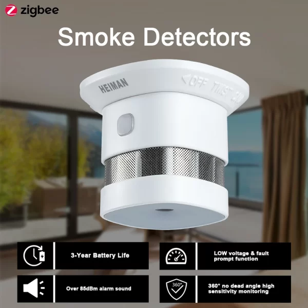 Zigbee 3.0 Fire Alarm Smoke Detector Smart Home System 2.4GHz High Sensitivity Safety Prevention Sensor Free Shipping