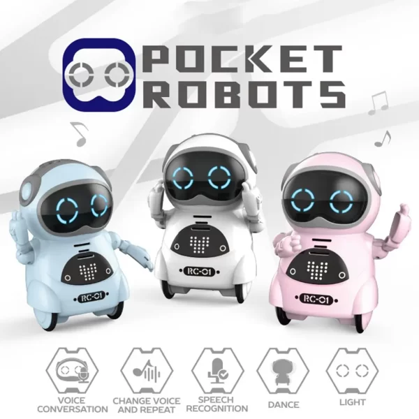 Hot Selling Smart Mini Pocket Robot Walking Music Dance Lights Voice Recognition Dialogue