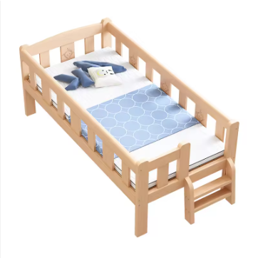 Safe solid wood children's bed can be spliced bed