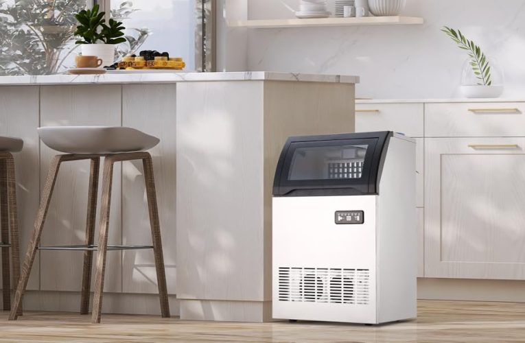 Commercial Ice Maker Machine, 300 + Bought in Past Month, Original Price: $299, Now: $187, 100lbs/24H, 40 LBS Storage Double Water Inlet, 40 Ice Cubes in 12-15 Mins, Efficient Ice Production, Quiet & Energy-Saving, for Home, Bar, Office, Party