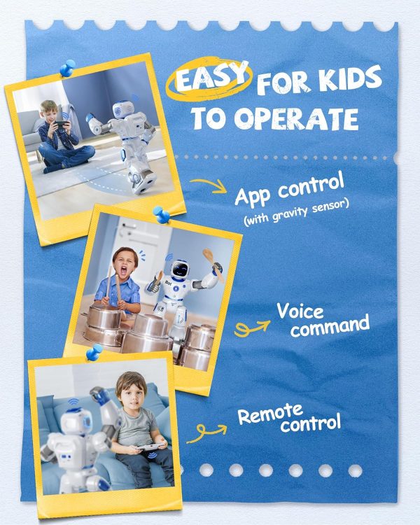 Smart Robots for Kids,  10K+ Bought in Past Month, Original Price: $129, Now: $77. Large Programmable Interactive RC Robot with Voice Control, APP Control, Present for 4 5 6 7 8 9 Years Old Kids Boys and Girls - Image 5