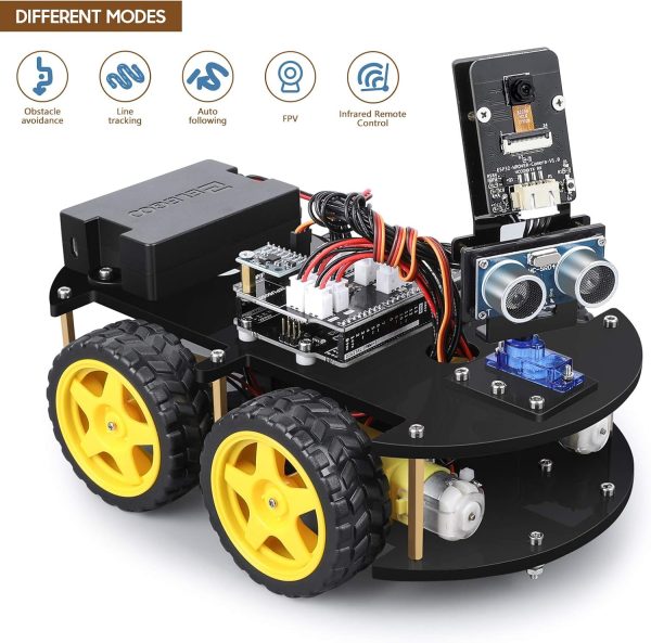 R3 Smart Robot Car Kit V4, 10K+ Bought in Past Month, Original Price: $79, Now: $57. For Arduino Robotics for Kids Ages 8-12 12-16 STEM Science Kits Coding Gifts for 8 9 10 11 12 13 14 15 16 Year Old Boys Girls Teens Cool Engineering Building Toys - Image 6