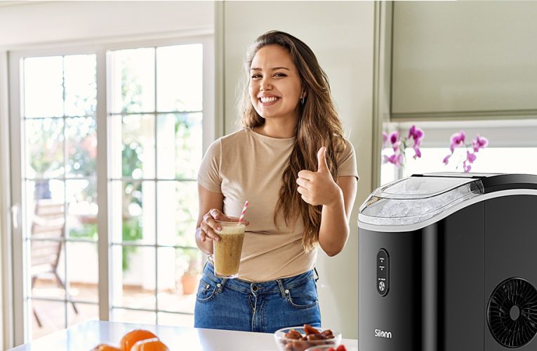 Only $97, Shop Now! Nugget Ice Maker Countertop, Chewable Pellet Ice Machine with Self-Cleanin Function, 33lbs/24H Portable Ice Makers for Home Kitchen Officce – Black