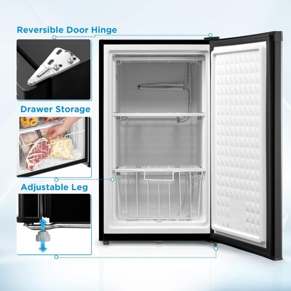 Upright Freeze, 770+ Bought in Past Month, Original Price: $217, Now: $127, Midea MRU03M2ABB Upright Freezer Large Black, 3.0 Cubic Feet - Image 2