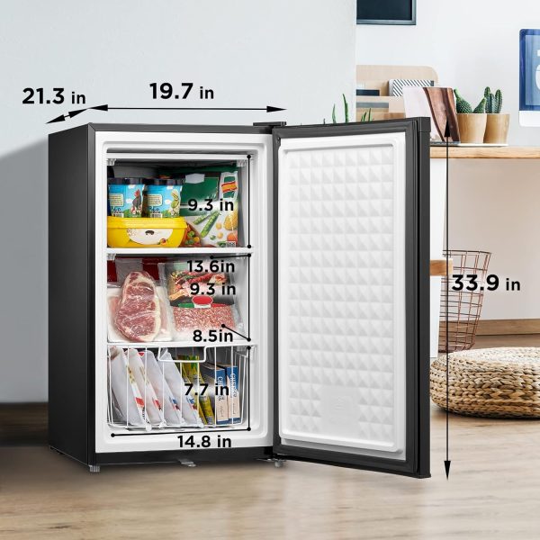 Upright Freeze, 770+ Bought in Past Month, Original Price: $217, Now: $127, Midea MRU03M2ABB Upright Freezer Large Black, 3.0 Cubic Feet - Image 4