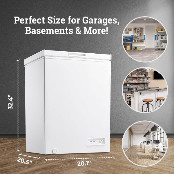 ICFXX35WH6AD Removable Basket and Front Defrost Water Drain Small Deep Freezer Perfect for Homes, 3.5 Cu. Ft, White Chest ? - Image 5