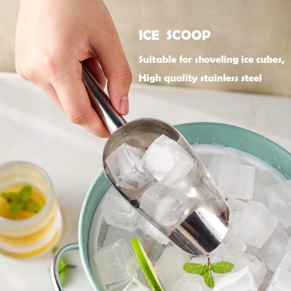 Stainless Steel Ice Scoop 6 Oz, 9K+ Bought in Past Month, Original Price: $6.9, Now: $5, Kitchen Ice Scooper for Ice Maker, Small Food Scoops for Bar Party Wedding Pet Dog Food, Silver - Image 2