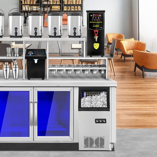 Commercial Ice Maker Machine, 400+ Bought in Past Month, Original Price: $289, Now: $177. 110LBS/24H Commercial Ice Maker Machine with 2 Water Inlets, Freestanding Ice Machine with 24lbs Storage Bin, Ice Scoop & Water Filter for Home Office Restaurant Bar - Image 9