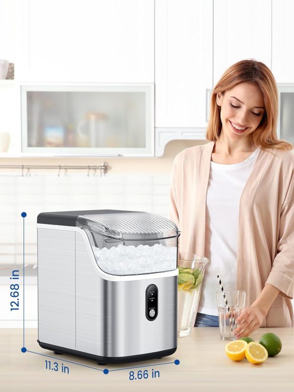 3K+ bought in past month, Nugget Ice Makers Countertop, Only $137, Shop Now! Soft Chewable Crushed Ice Maker Machine, Portable Pebble Ice Maker Countertop, 34Lbs/Day, Self-Cleaning, One-Button Operation Ice Machine for Home Kitchen Party - Image 8