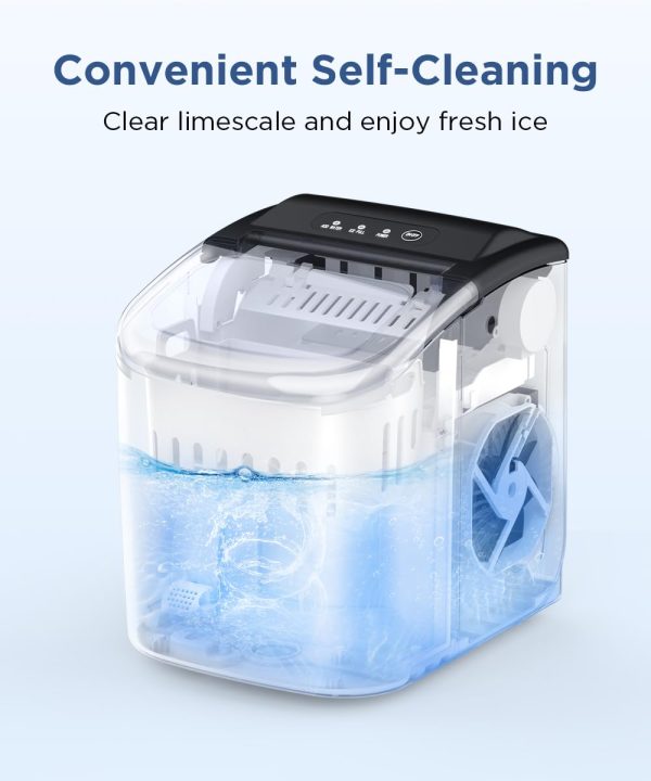 10K+ Bought in Past Month, Ice Maker Countertop, Lowest Price Online, Only $47, Shop Now! Portable Ice Machine with Self-Cleaning, 26.5lbs/24Hrs, 9 Bullet Ice Cubes in 6 Mins, Ice Basket and Scoop, Ideal for Home, Kitchen, Bar, Camping, Party, RVs - Image 6