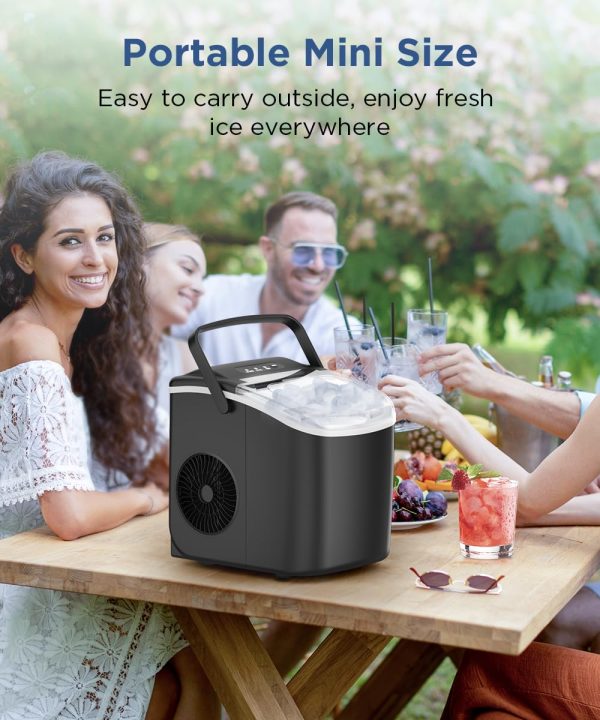 10K+ Bought in Past Month, Ice Maker Countertop, Lowest Price Online, Only $47, Shop Now! Portable Ice Machine with Self-Cleaning, 26.5lbs/24Hrs, 9 Bullet Ice Cubes in 6 Mins, Ice Basket and Scoop, Ideal for Home, Kitchen, Bar, Camping, Party, RVs - Image 7