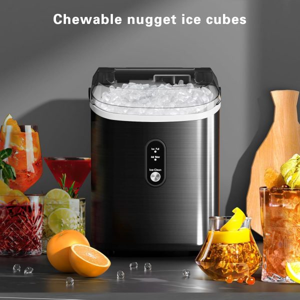 Nugget Ice Maker Machine Countertop, 3K+ Bought in Past Month, Original price: $79, Now: $57. With Soft Chewable Pellet Ice, Pebble Ice Maker Machine with Self-Cleaning, 35.5Lbs/24Hrs, One-Click Operation, Ice Basket/Ice Scoop for Home/Office/Bar, Black - Image 4