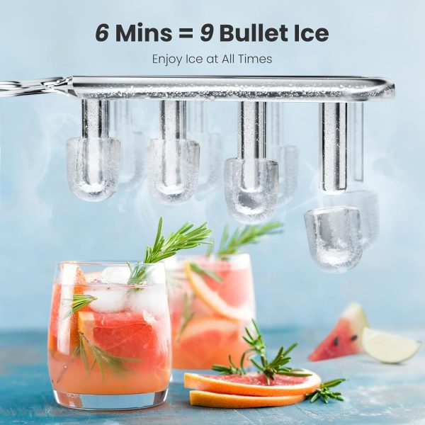 3K+ bought in past month, Ice Makers Countertop, Only $37, Shop Now! Portable Ice Maker Machine with Handle,Self-Cleaning Ice Maker, 26Lbs/24H, 9 Ice Cubes Ready in 6 Mins, with Ice Scoop and Basket, for Home / Office / Kitchen / Camping / RVs (Black) - Image 3