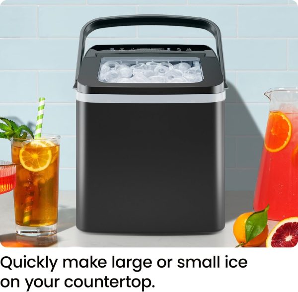 2K+ bought in past month, Dual-Size Ice Maker Countertop, Only $45, Shop Now! Portable Ice Machine, Large and Small Ice Machine Maker with Self Cleaning, 9 Cubes in 7 Mins, 22lbs/24hrs, for Home, Kitchen, Office, Party, Ice Scoop Included - Image 2