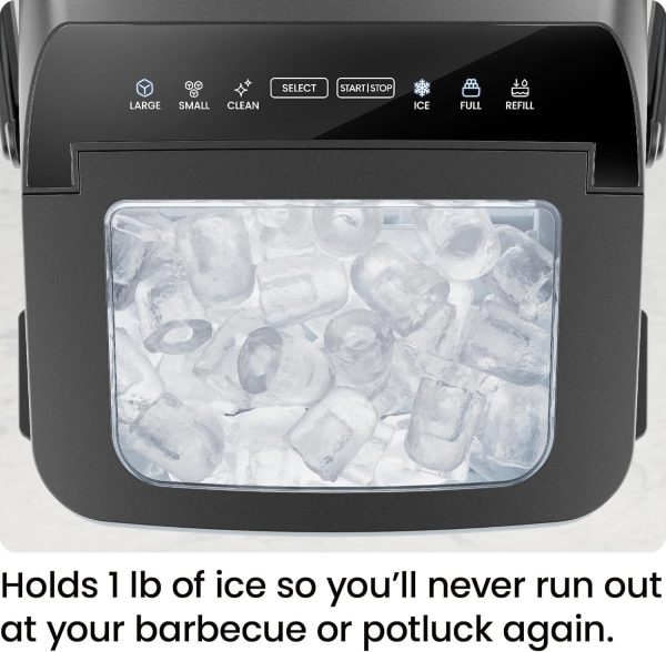 2K+ bought in past month, Dual-Size Ice Maker Countertop, Only $45, Shop Now! Portable Ice Machine, Large and Small Ice Machine Maker with Self Cleaning, 9 Cubes in 7 Mins, 22lbs/24hrs, for Home, Kitchen, Office, Party, Ice Scoop Included - Image 5