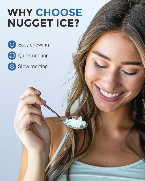 Nugget Ice Maker Countertop, 3K+ Bought in Past Month, Original price: $99, Now: $67. Chewable Pellet Ice, 33 LBS/24 H,Compact Self-Cleaning Ice Machine with Ice Bags，Pebble Ice Maker for Home, Kitchen, RV, Camping - Image 2