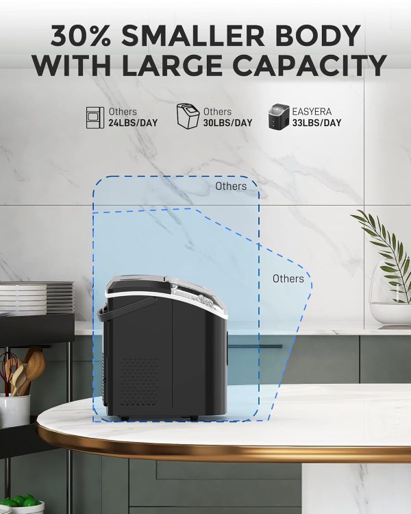 Nugget Ice Maker Countertop, 3K+ Bought in Past Month, Original price: $99, Now: $67. Chewable Pellet Ice, 33 LBS/24 H,Compact Self-Cleaning Ice Machine with Ice Bags，Pebble Ice Maker for Home, Kitchen, RV, Camping - Image 4