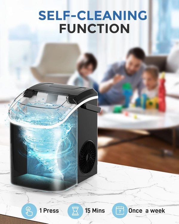 Nugget Ice Maker Countertop, 3K+ Bought in Past Month, Original price: $99, Now: $67. Chewable Pellet Ice, 33 LBS/24 H,Compact Self-Cleaning Ice Machine with Ice Bags，Pebble Ice Maker for Home, Kitchen, RV, Camping - Image 5