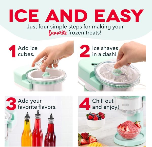 3K+ Bought in Past Month, Original price: $29, Now: $19.  Shaved Ice Maker and Slushie Machine (Aqua): Multi-Purpose Ice Shaver Machine for Homemade Shaved Ice, Snow Cones, Slushies, Cocktails & More with Stainless Steel Blades, Easy to Clean and Store - Image 3