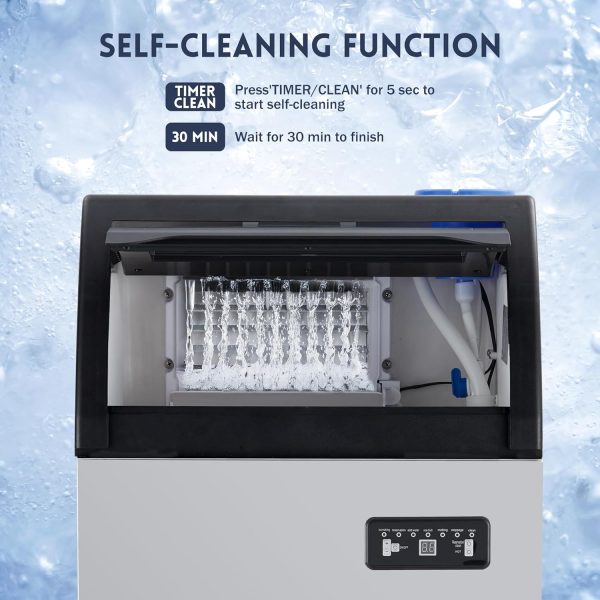 Commercial Ice Maker Machine, 300 + Bought in Past Month, Original Price: $299, Now: $187, 100lbs/24H, 40 LBS Storage Double Water Inlet, 40 Ice Cubes in 12-15 Mins, Efficient Ice Production, Quiet & Energy-Saving, for Home, Bar, Office, Party - Image 4