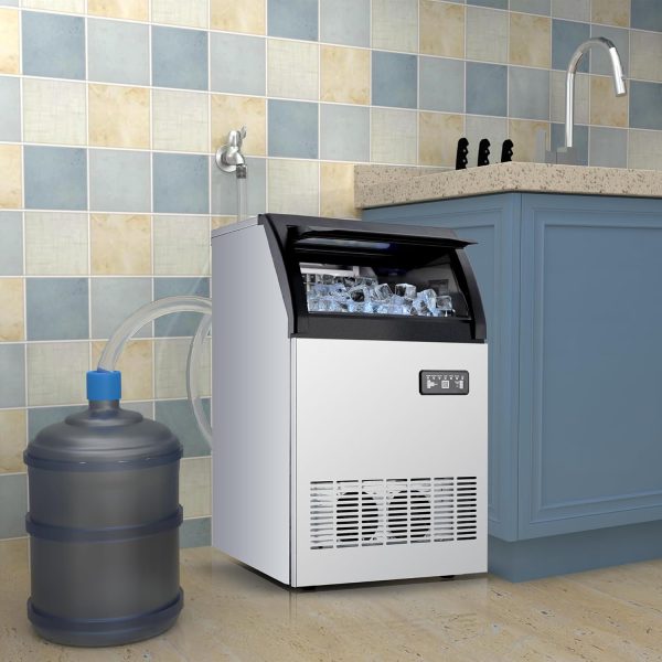 Commercial Ice Maker Machine, 300 + Bought in Past Month, Original Price: $299, Now: $187, 100lbs/24H, 40 LBS Storage Double Water Inlet, 40 Ice Cubes in 12-15 Mins, Efficient Ice Production, Quiet & Energy-Saving, for Home, Bar, Office, Party - Image 6