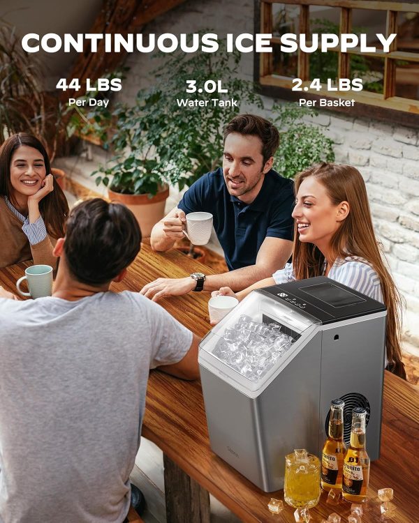 2K+ bought in past month, Ice Makers Countertop, Only $127, Shop Now! 44lbs Per Day, 2 Ways to Add Water, Auto Self-Cleaning, Stainless Steel Ice Machine for Home Office Bar Party - Image 2