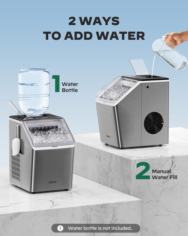 2K+ bought in past month, Ice Makers Countertop, Only $127, Shop Now! 44lbs Per Day, 2 Ways to Add Water, Auto Self-Cleaning, Stainless Steel Ice Machine for Home Office Bar Party - Image 3