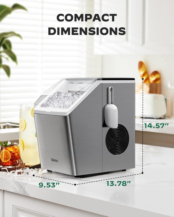 2K+ bought in past month, Ice Makers Countertop, Only $127, Shop Now! 44lbs Per Day, 2 Ways to Add Water, Auto Self-Cleaning, Stainless Steel Ice Machine for Home Office Bar Party - Image 7