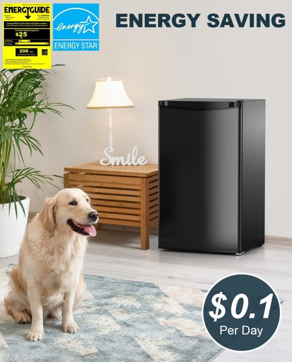 2K+ Bought in Past Month, Original Price: $149, Now: $77, 3.2 Cu.Ft Mini Fridge with Freezer, Single Door Mini Fridge, Dorm Fridge, Adjustable Thermostat, Mini Refrigerator for Bedroom, Office, Dorm, Black-BR321 - Image 2