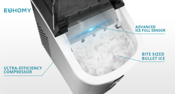 Ice Maker Countertop Machine - 26 lbs in 24 Hours, 9 Cubes Ready in 8 Mins, Electric Ice Maker and Compact Portable Ice Maker with Ice Scoop and Basket, Perfect for Home/ Kitchen / Office - Sliver - Image 8