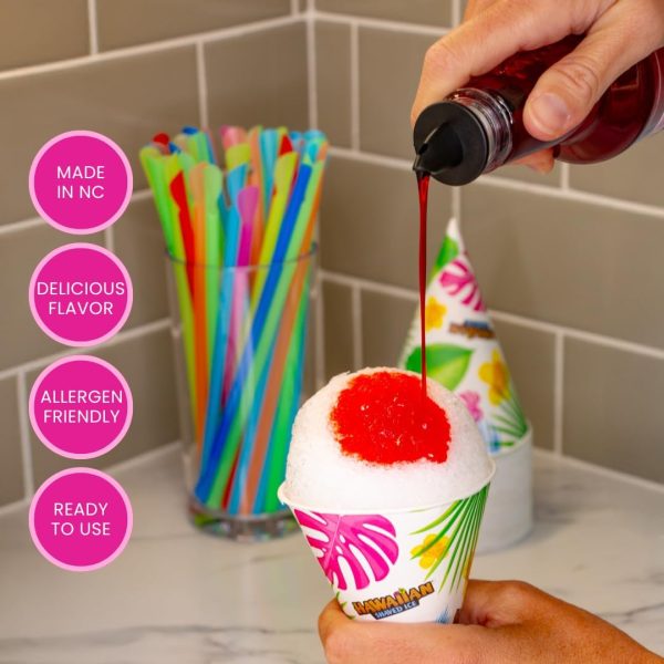 10K+ Bought in Past Month, Original price: $59, Now: $42.  Shaved Ice Maker Kit - Home Snow-Like Dessert Machine for Kids with Cherry, Grape, Blue Raspberry Syrups - 25 Cups, Spoon Straws & Bottle Pourers - Silky Smooth Frozen Treat System - Image 5