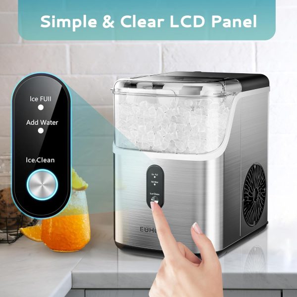 6K+ Bought in Past Month, Nugget Ice Makers Countertop, Original Price: $142, Now: $97. Pebble Ice Maker Machine with 35lbs/24H Soft Ice, Self-Cleaning Sonic Ice Maker with Ice Scoop&Basket, Pellet Ice Maker for Home/Kitchen/Office (Stainless Steels) - Image 6