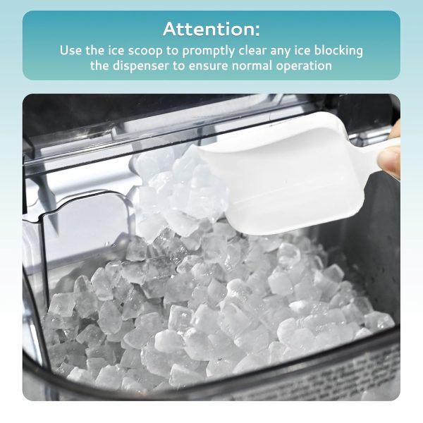 6K+ Bought in Past Month, Nugget Ice Makers Countertop, Original Price: $142, Now: $97. Pebble Ice Maker Machine with 35lbs/24H Soft Ice, Self-Cleaning Sonic Ice Maker with Ice Scoop&Basket, Pellet Ice Maker for Home/Kitchen/Office (Stainless Steels) - Image 7