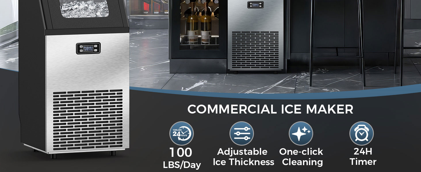 100 lbs commercial ice maker