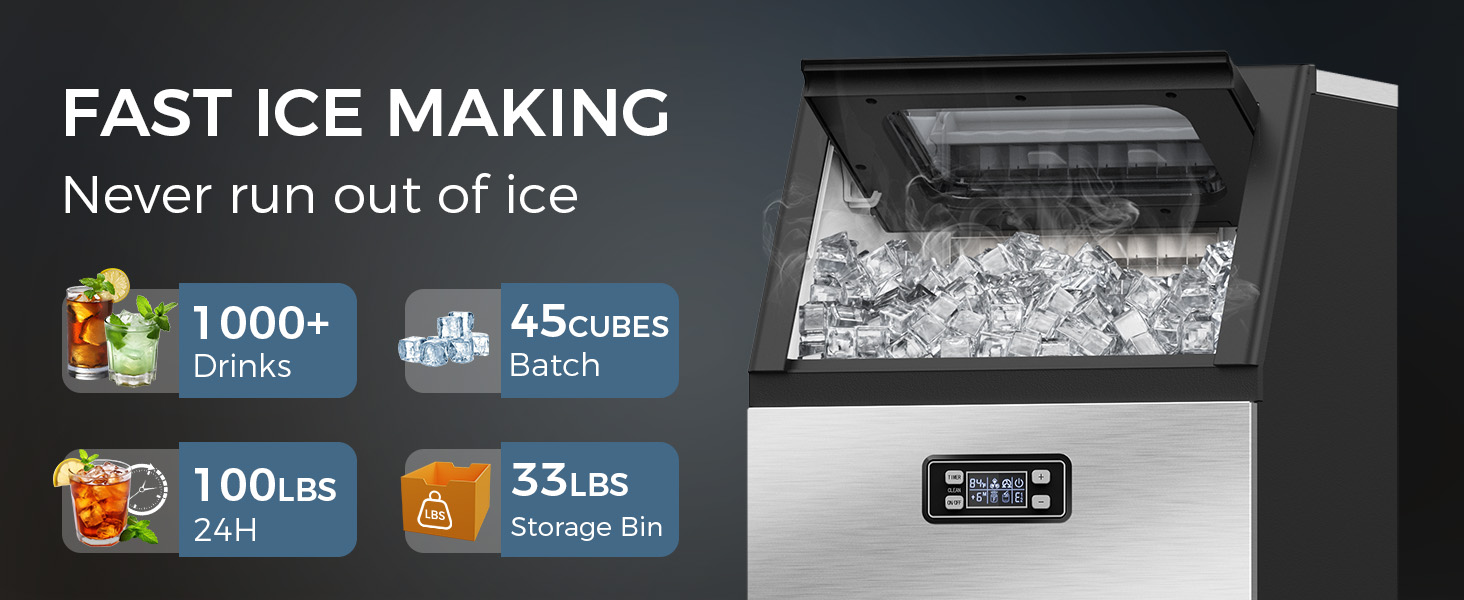 100 lbs commercial ice maker