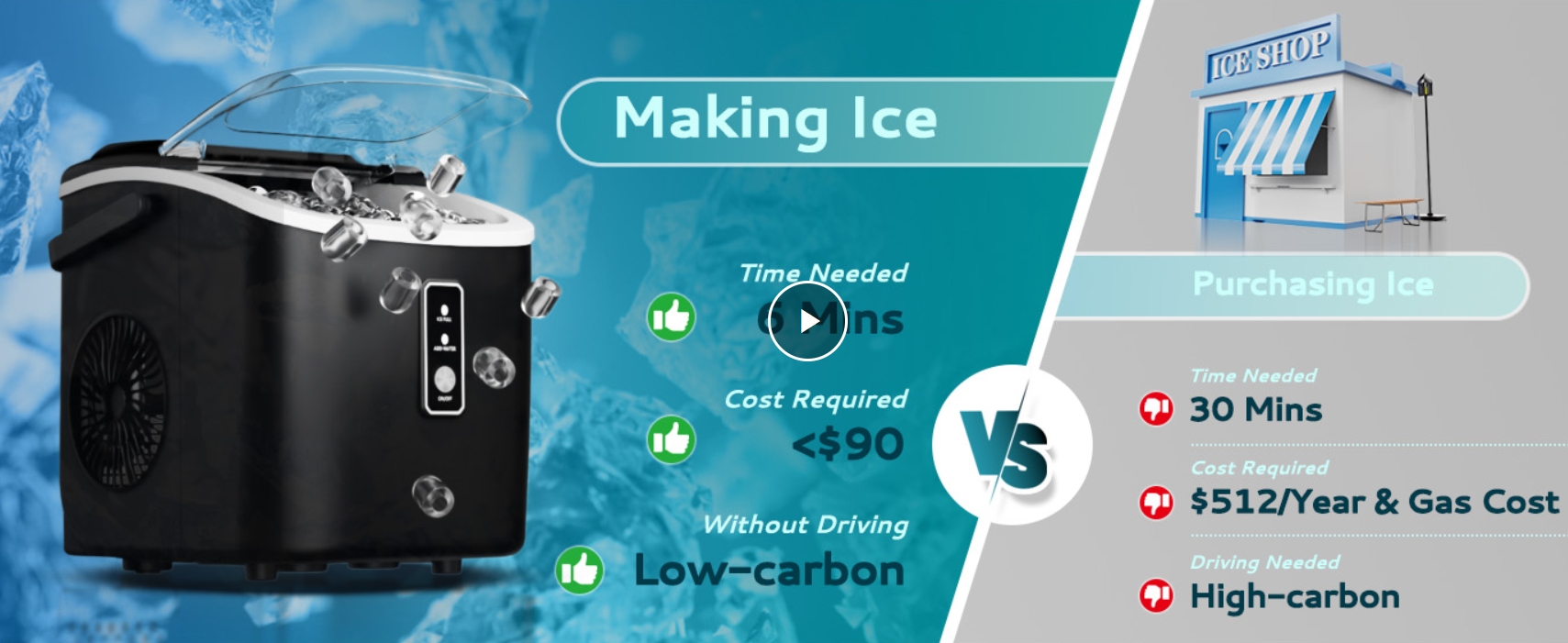 Portable Countertop Ice Maker Machine